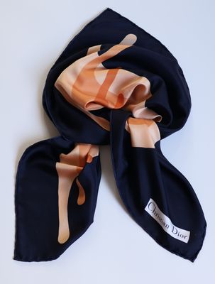 Christian Dior D Motif Silk Scarf