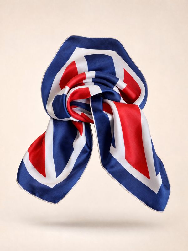 Vintage Geometric Silk Scarf