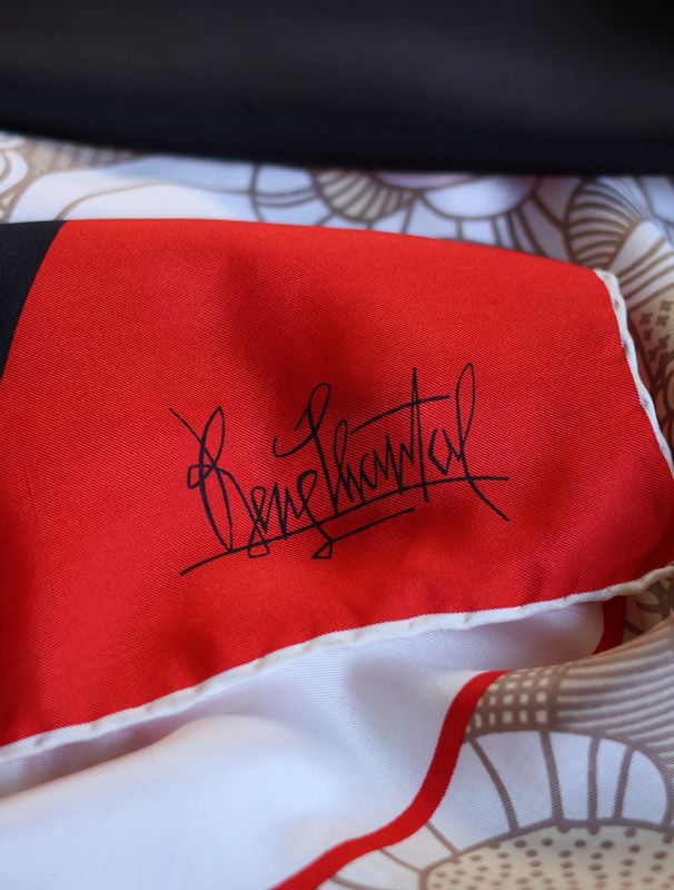 René Chantal Abstract Floral Silk Scarf