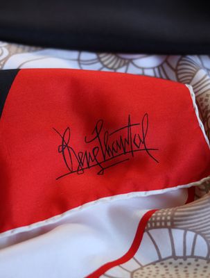 René Chantal Abstract Floral Silk Scarf