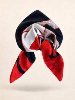 René Chantal Abstract Floral Silk Scarf