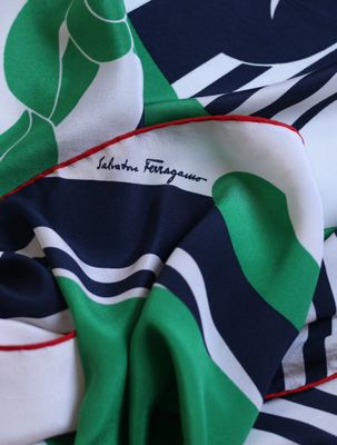 Salvatore Ferragamo Abstract Silk Scarf