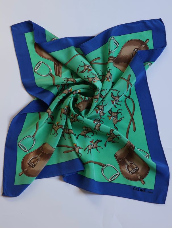 Celine Horse Racing Silk Scarf