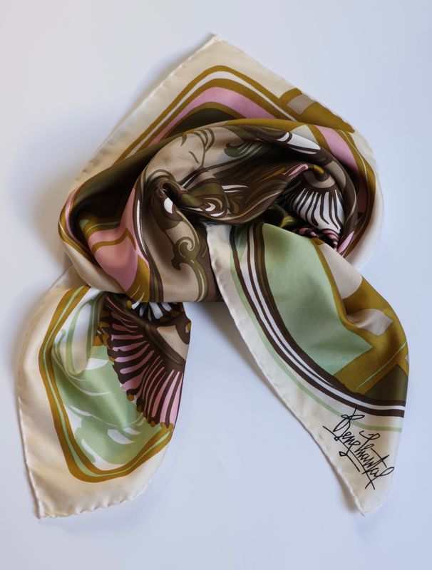 René Chantal Floral Silk Scarf