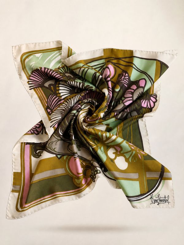 René Chantal Floral Silk Scarf