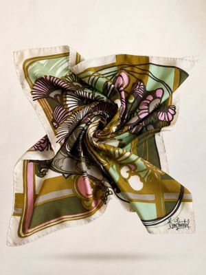 René Chantal Floral Silk Scarf