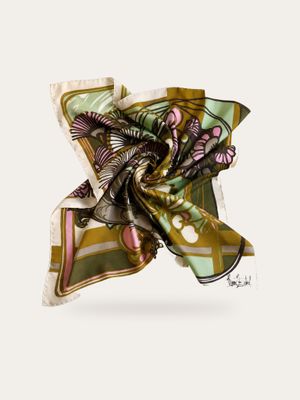 René Chantal Floral Silk Scarf