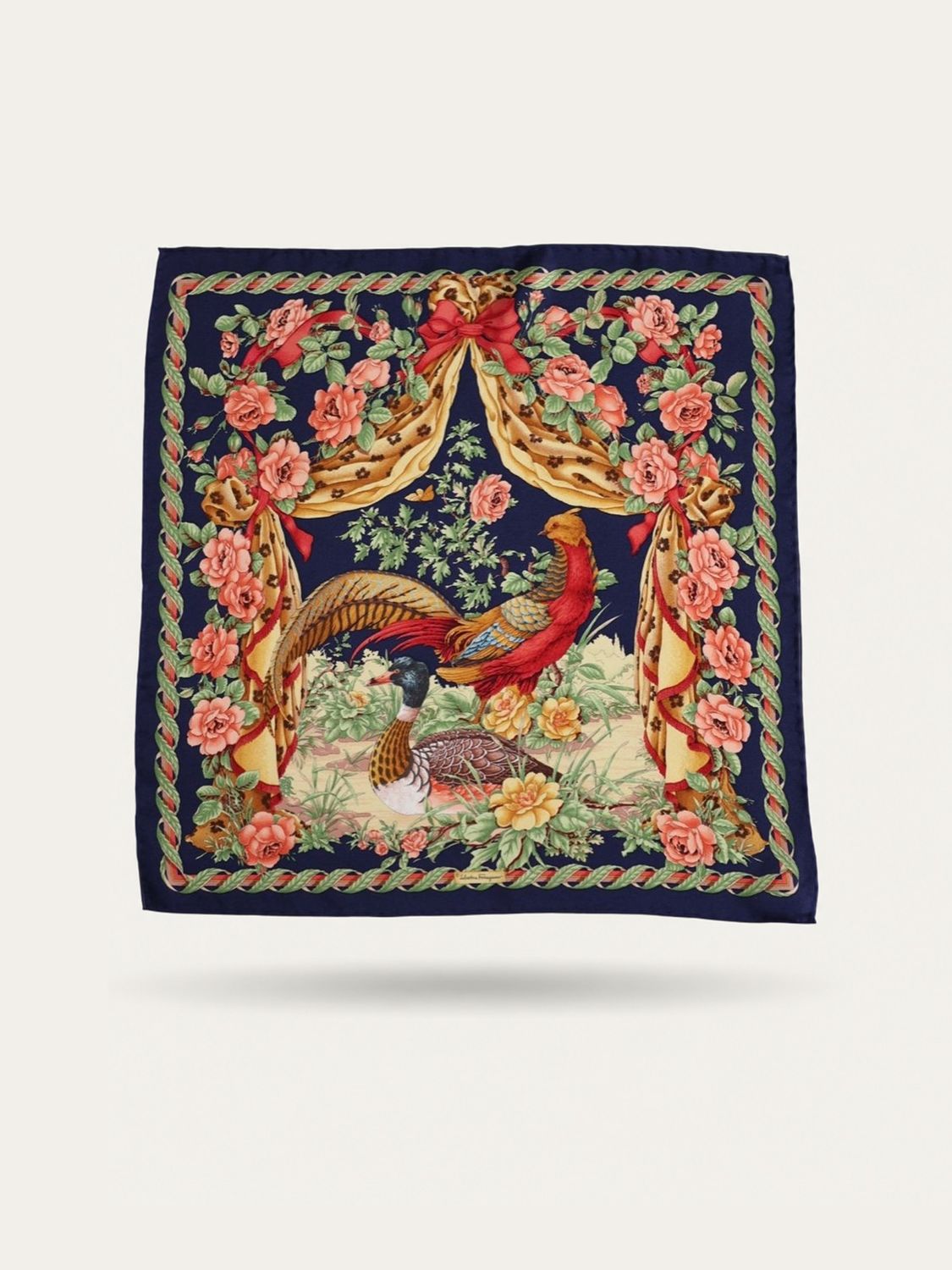 Ferragamo Birds &amp; Roses Silk Gavroche