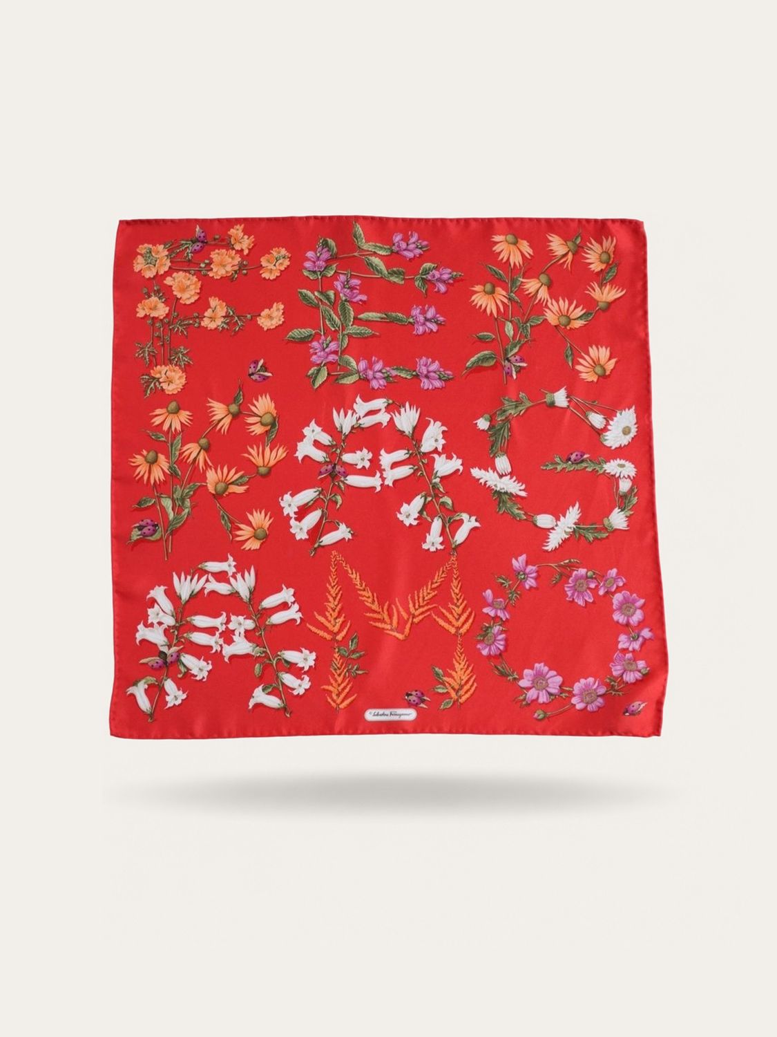 Ferragamo Floral Letters Silk Gavroche