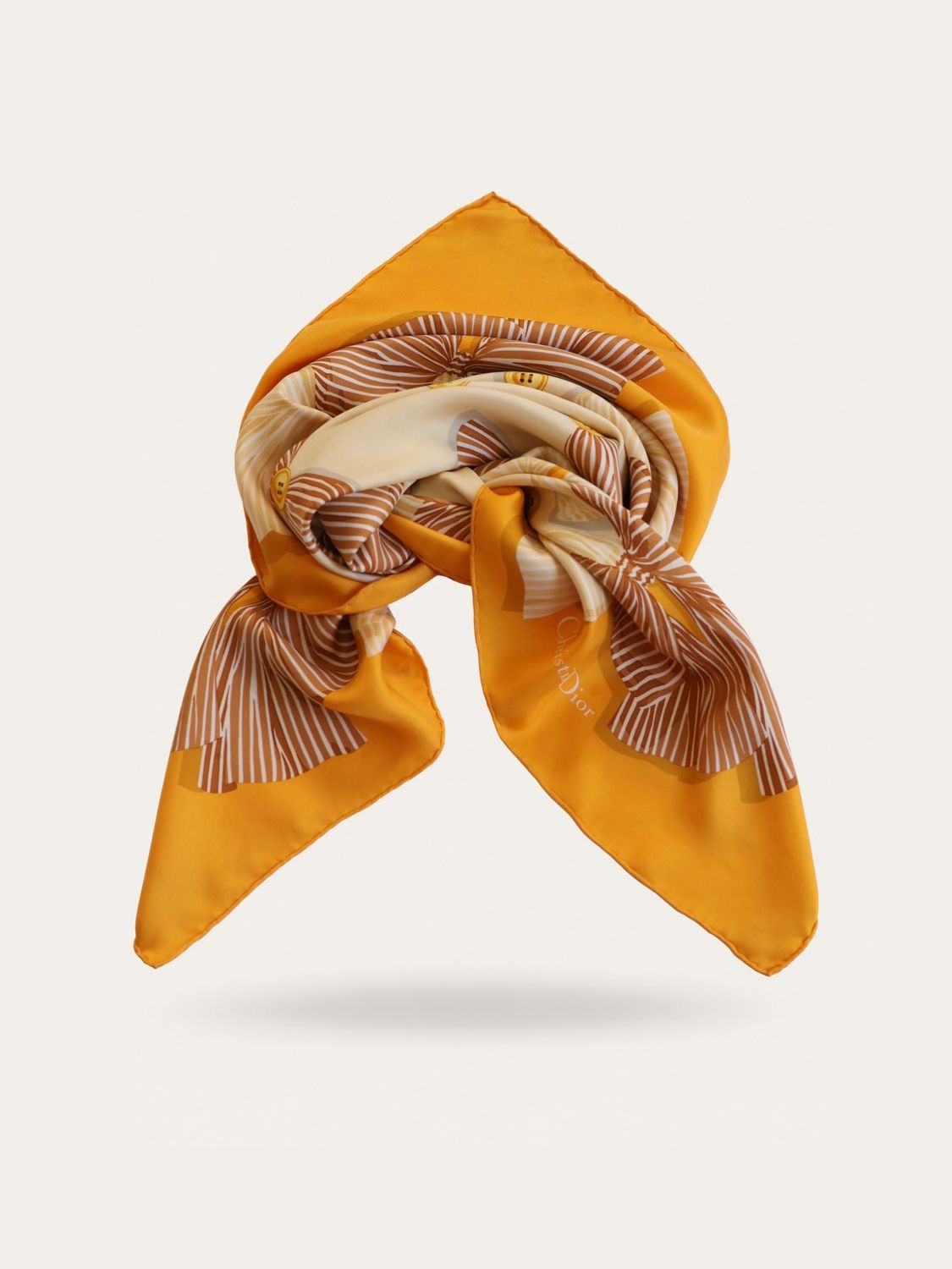 Christian Dior Bow &amp; Button Silk Scarf