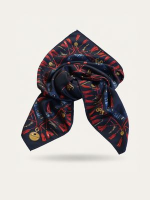 Longchamp Equestrian Tassels Silk Scarf