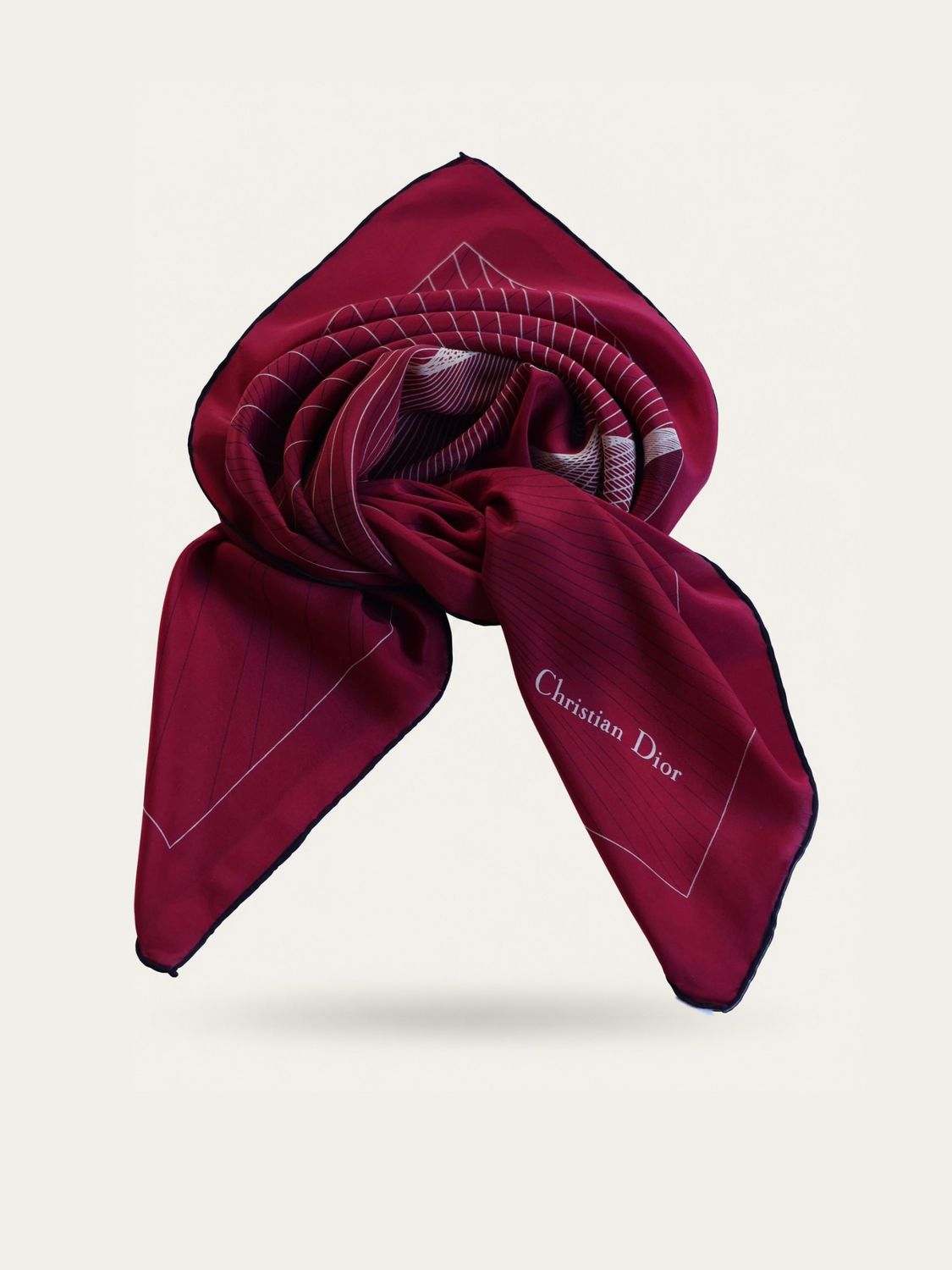 Christian Dior Graphic Line Silk Scarf
