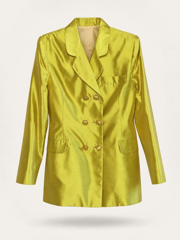Vintage Chartreuse Silk Blazer