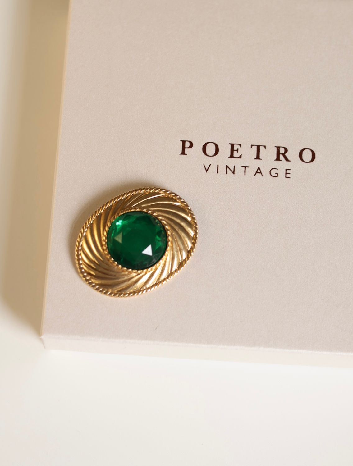 Ungaro Emerald Green Brooch