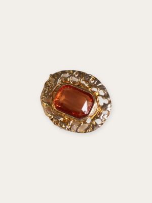 Vintage Amber Cabochon Brooch