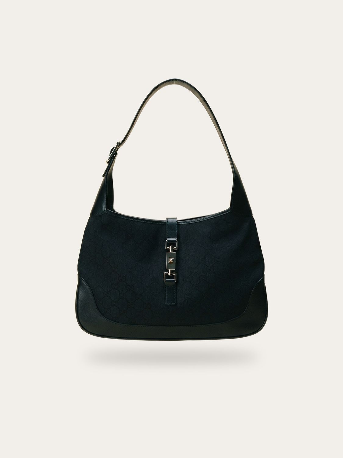 Gucci Jackie 1961 Black GG Canvas Bag