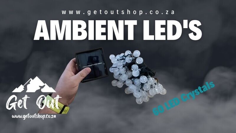 Ambient Lighting - 60 LED Solar Crystal String Lights (Warm White)