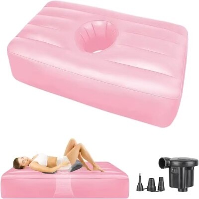 BBL Bed Inflatable Air Mattress with Hole for Sleeping After Brazilian Butt Lift Surgery Recover Waterproof BBL for Post Sur