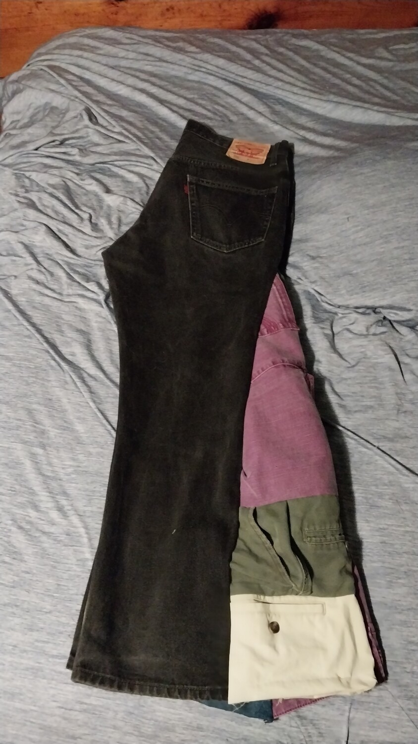Upcycled blk levis jeans