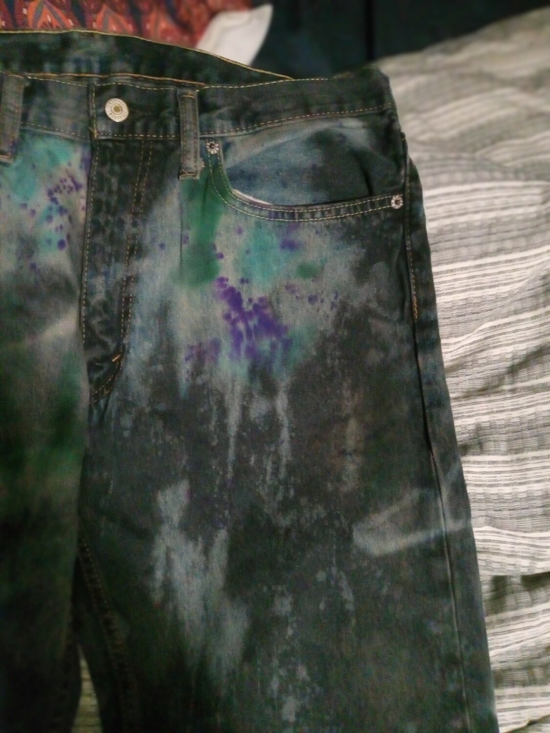 Tye dyed levis jeans