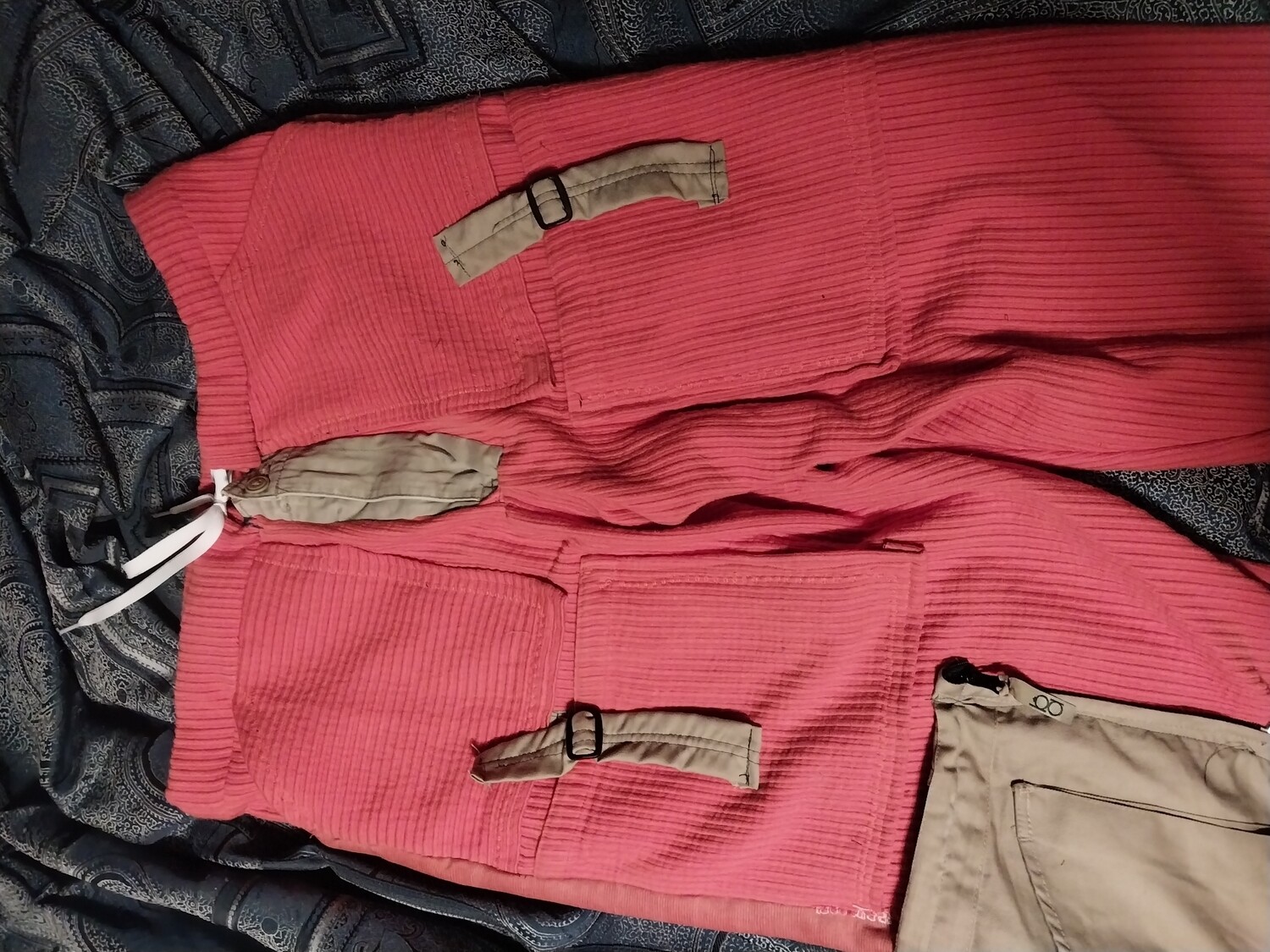 Orange cord fat pants
