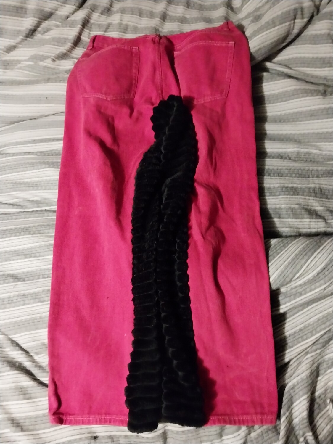 Flared red jeans
