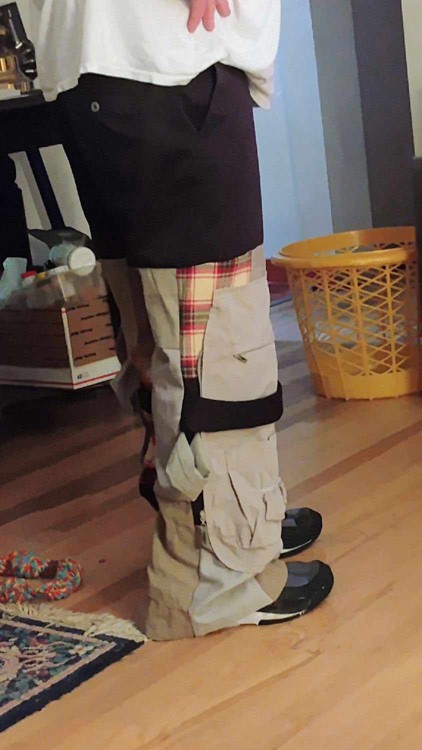 Upcycled wide leg pants