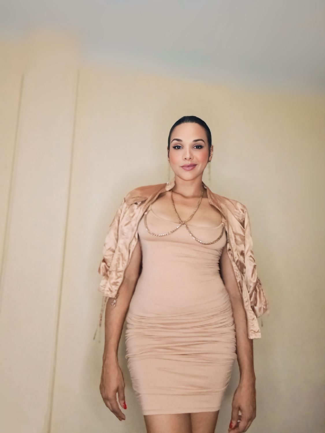 GOLD CHAIN MIDI DRESS