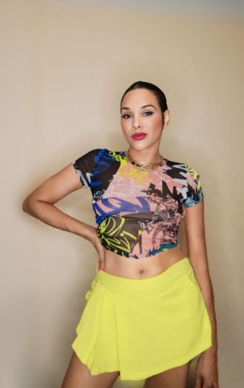 NEON GREEN MULTICOLOR TOP