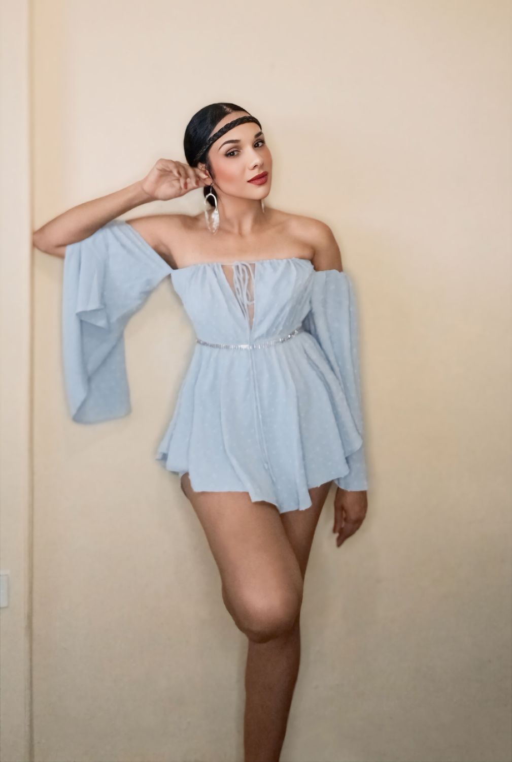 OFF SHOULDER OVERLAY ROMPER