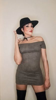 OFF SHOULDERS FAUX SUEDE DRESS