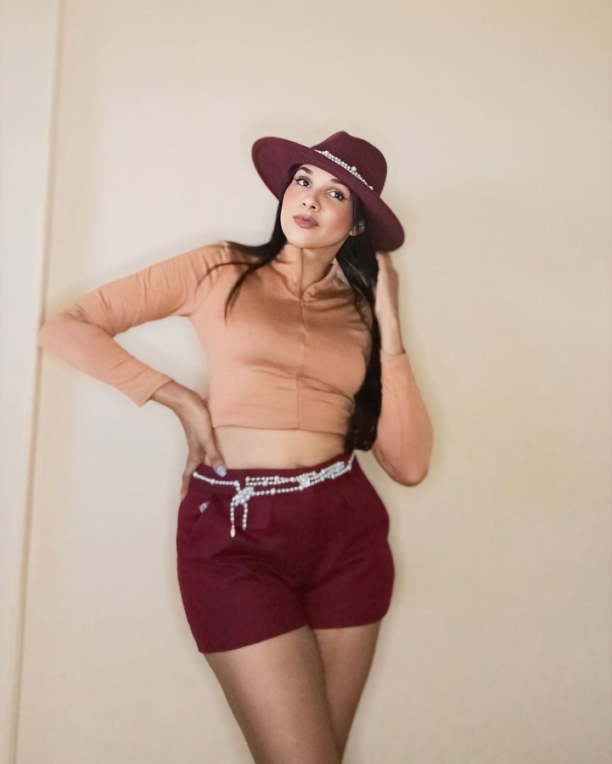 WOOL HIGH WAIST PATCH POCKETS DETAIL SHORT