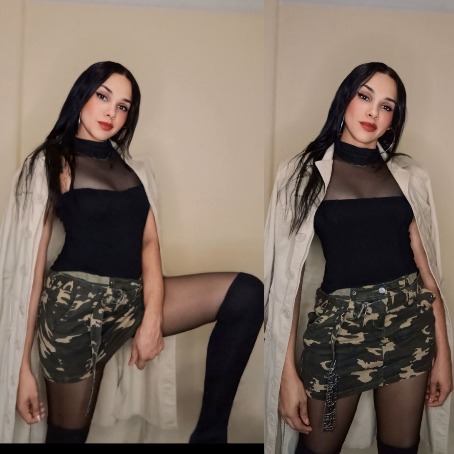 BELTED CAMO POCKET MINI SKIRT