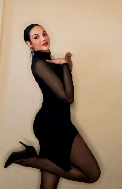 MESH LONG SLEEVES SWEATER MIDI DRESS