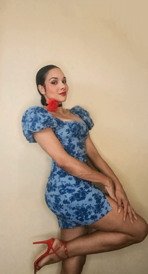 BUBBLE SLEEVE FLORAL MINI DRESS