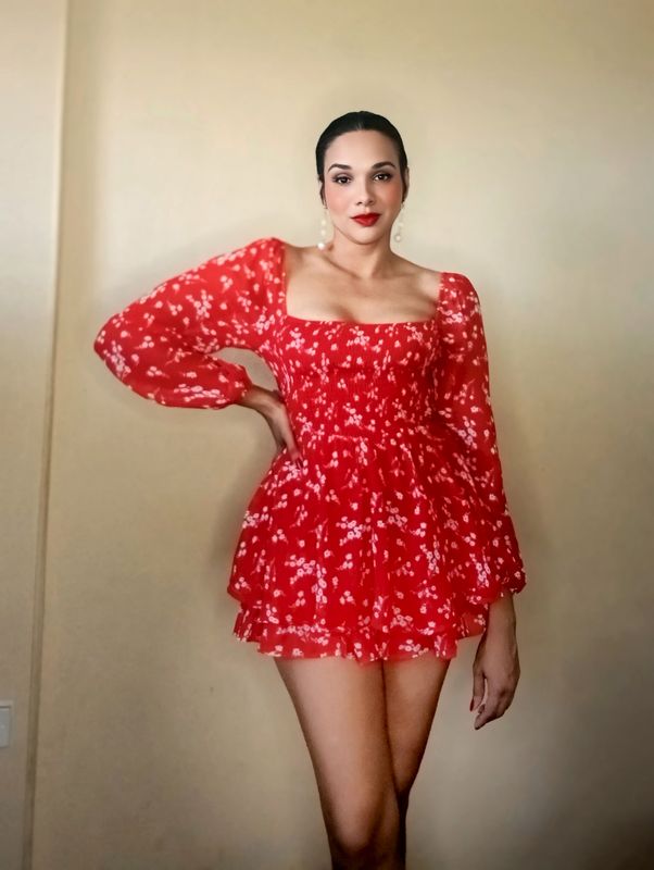 Square Neck Long Sleeve Smocked Poplin Romper