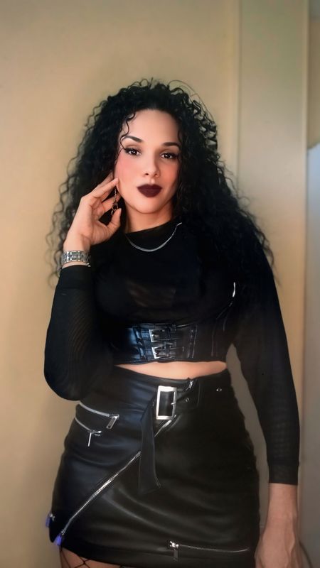 ZIP FRONT VEGAN LEATHER ZIP SKIRT