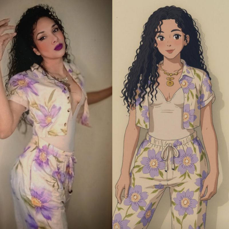 Floral wide pants set