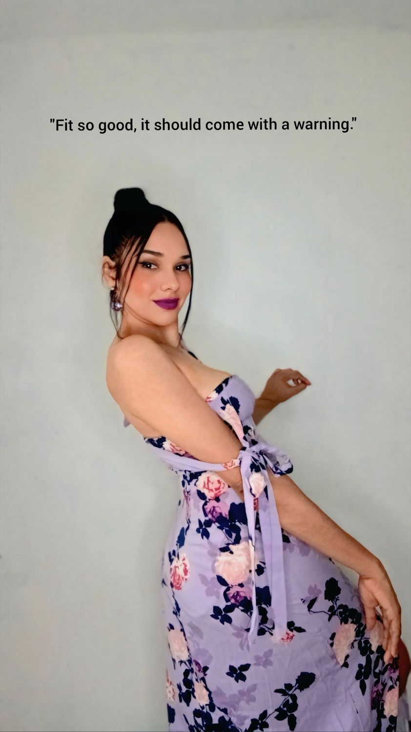 &quot;Lilac Bloom&quot; Floral Maxi Dress