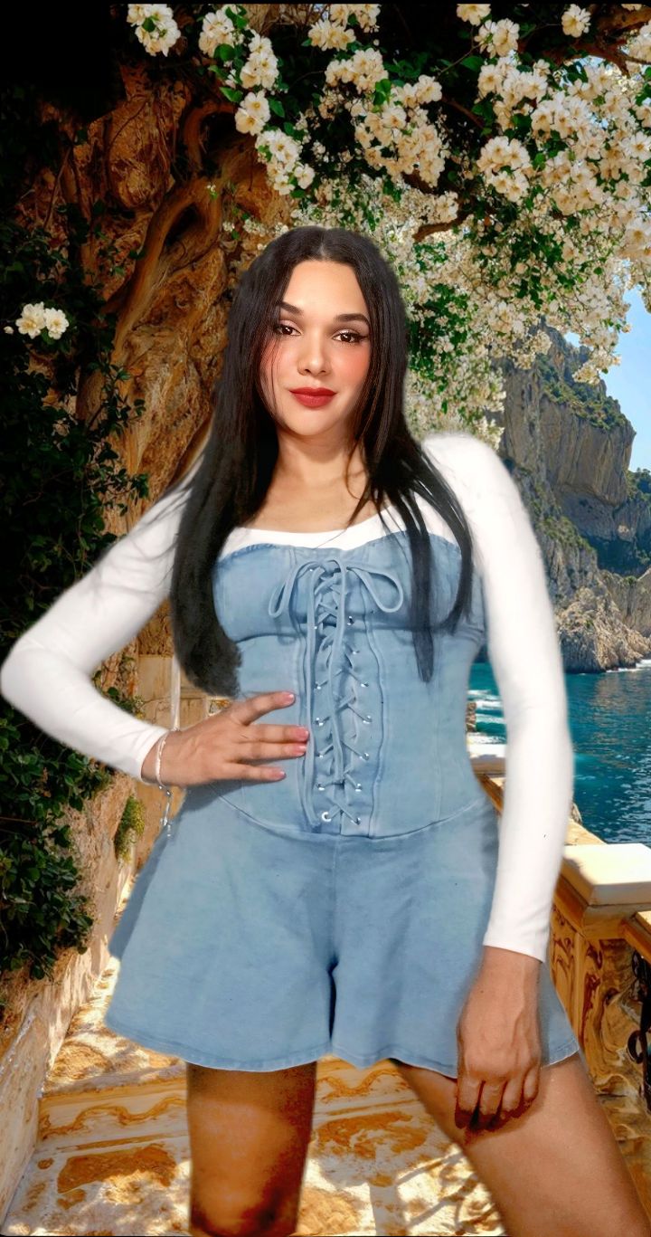 DAYBRAKE LACE-UP DENIM ROMPER