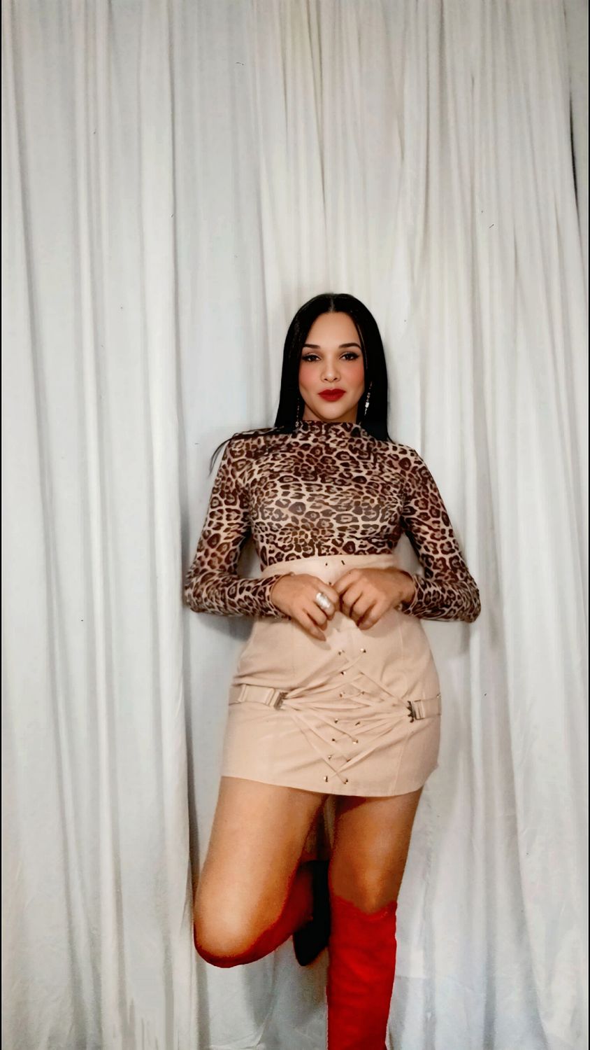 MESH LEOPARD MOCK NECK LONG SLEEVE TOP