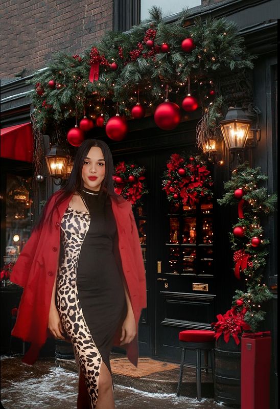 CHAIN REACTION LEOPARD MIDI DRESS