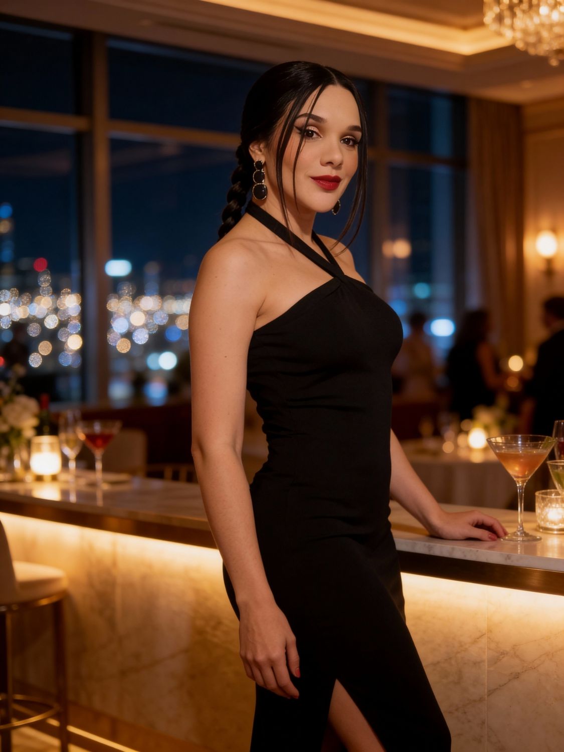 HALTER BODYCON MIDI DRESS