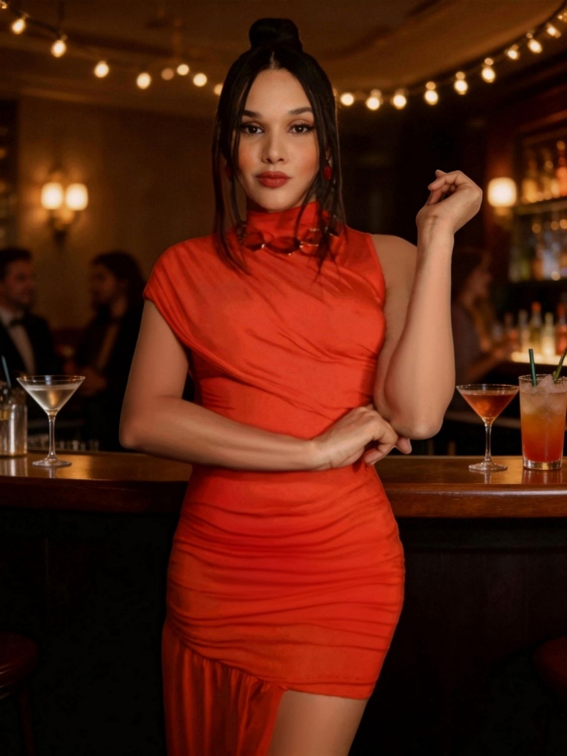 ONE-SHOULDER RUCHED MINI DRESS