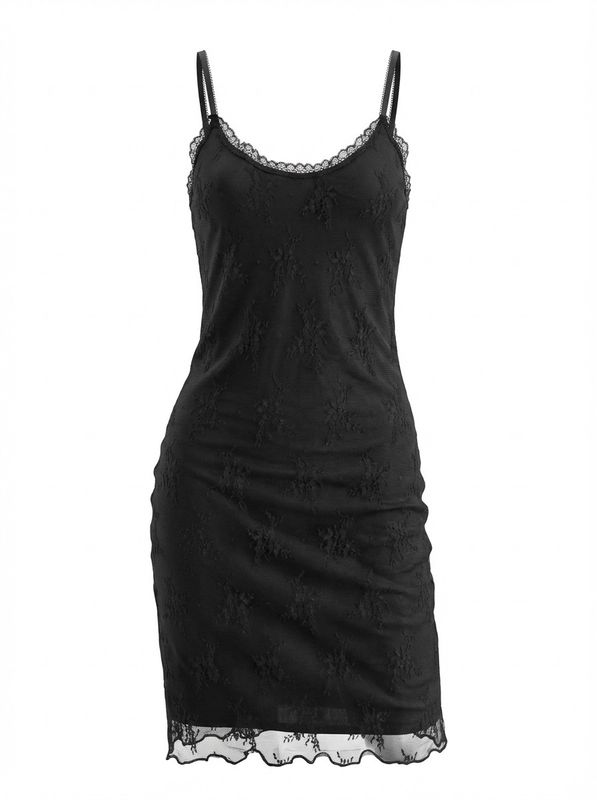 LACE MINI DRESS -AJUSTABLE STRAPS