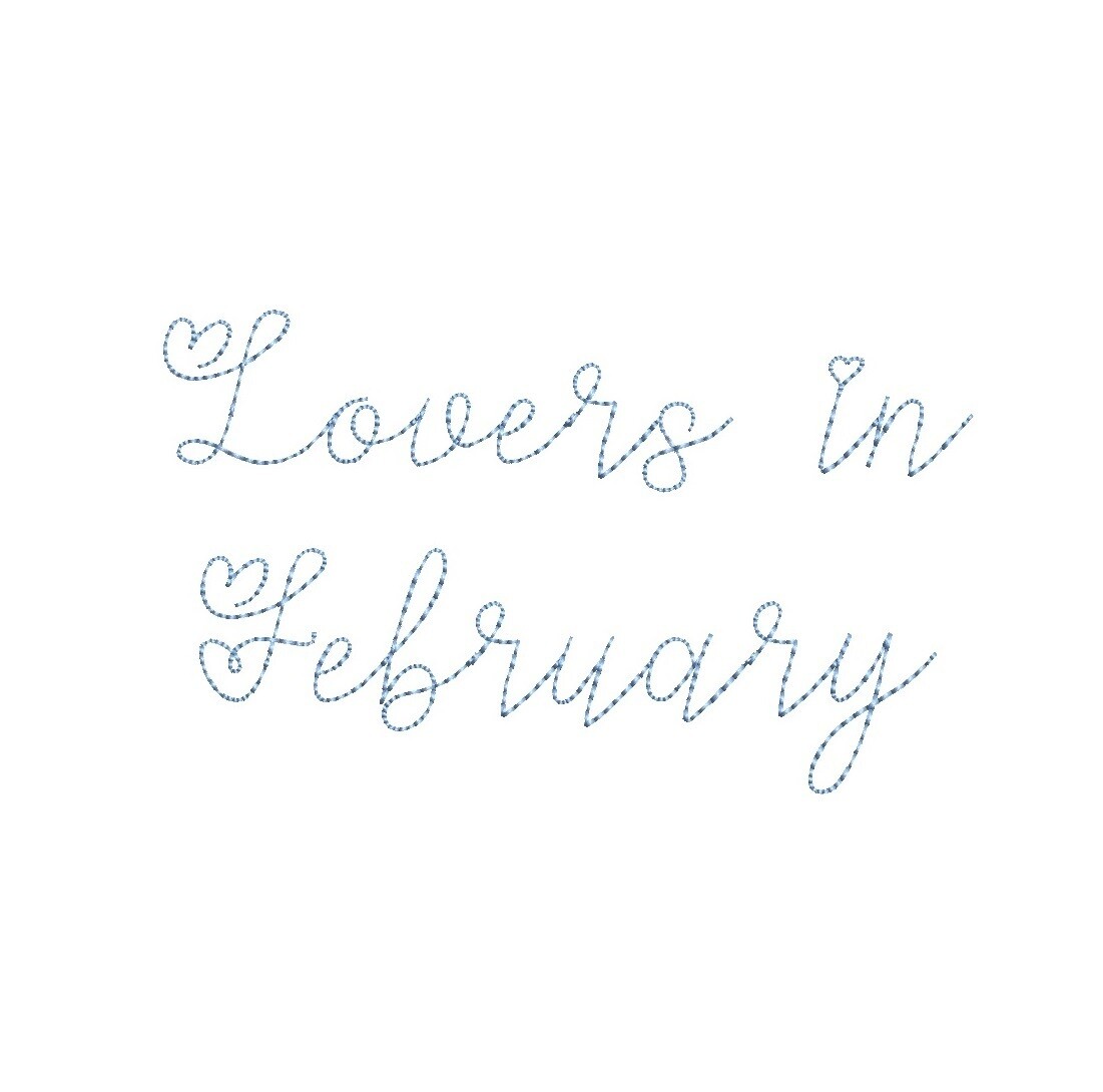 Lovers in February Bean Stitch ESA font