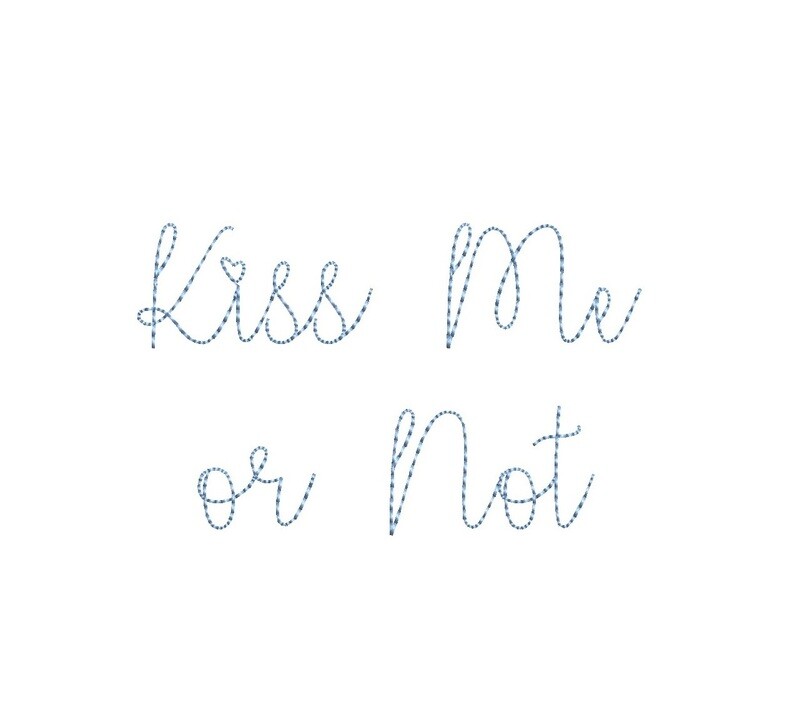 Kiss Me or Not Bean Stitch ESA font