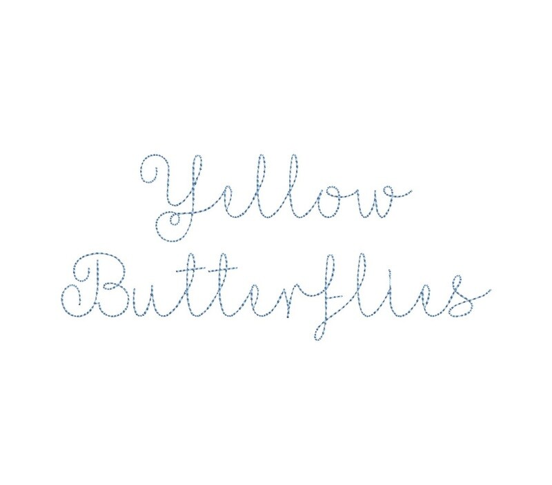 Yellow Butterflies Bean Stitch ESA font