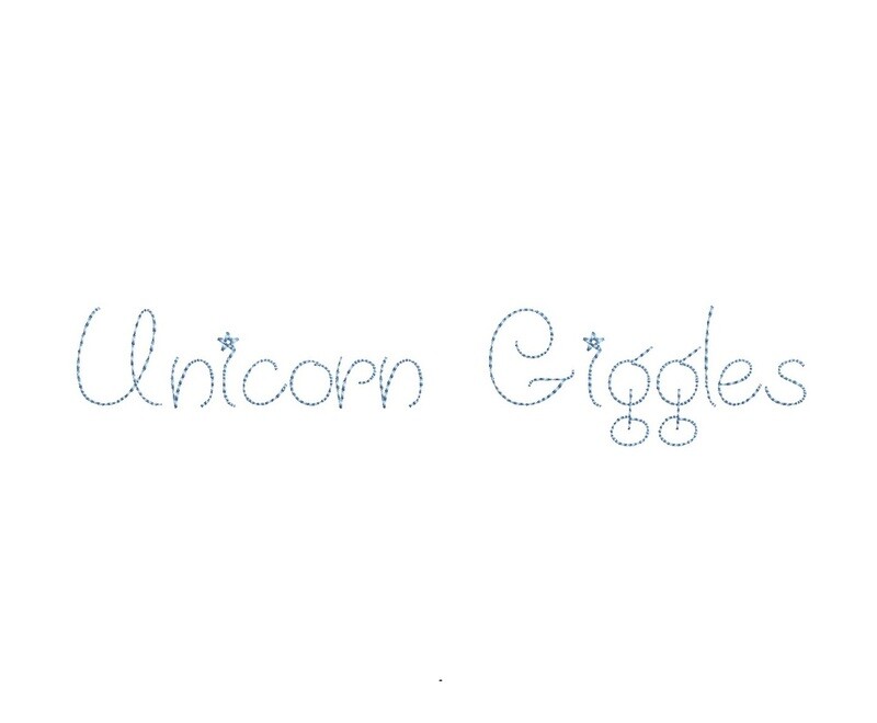 Unicorn Giggles Bean Stitch ESA font
