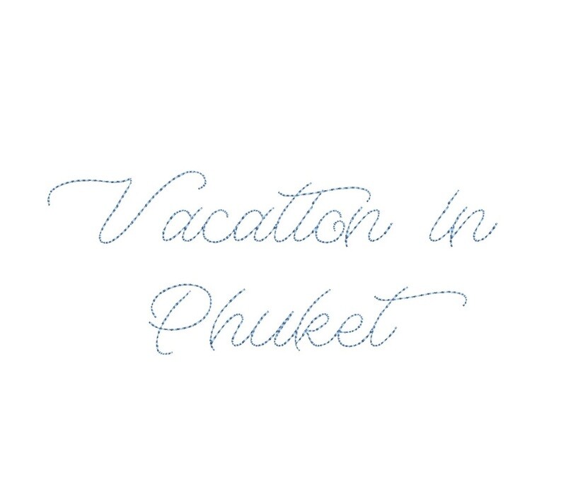 Vacations in Phuket Bean Stitch ESA font